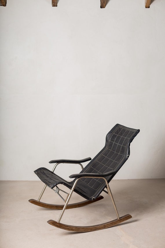 Mid-century Japanese Foldable Rocking Chair by Takeshi Nii