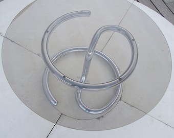 Mid-Century Anaconda Side Table by Paul Tuttle for Strässle Chrome Smoked Glass