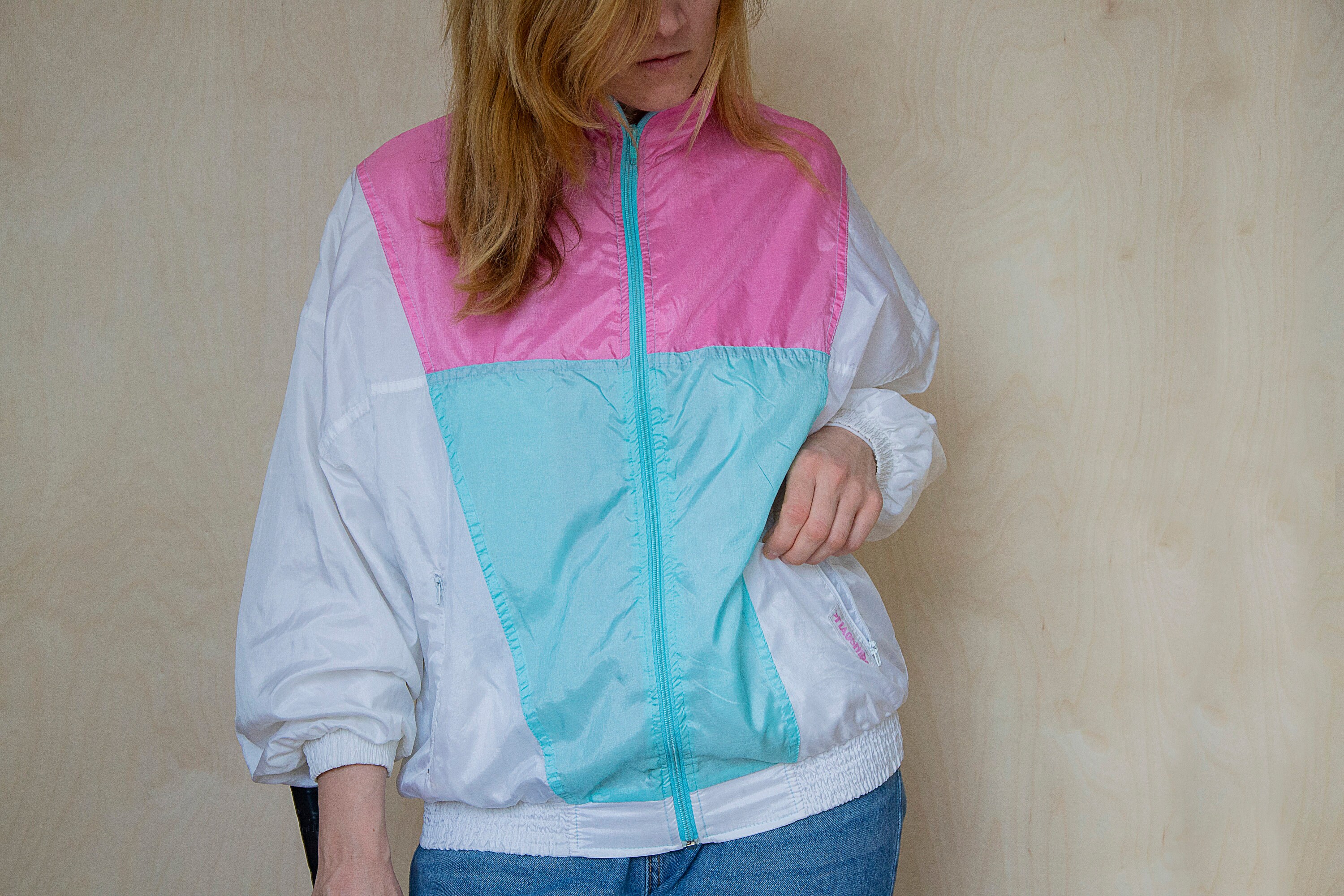 The Flagship Windbreaker Pastel Vintage Womens Track Jacket 80's
