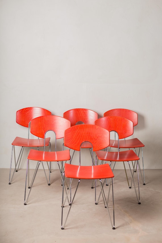 One of 6 'mikado 1800' Stacking Chairs by Walter Leeman for