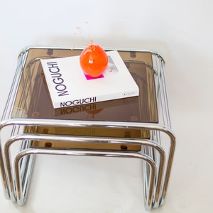 Vintage chrome and glass nesting tables