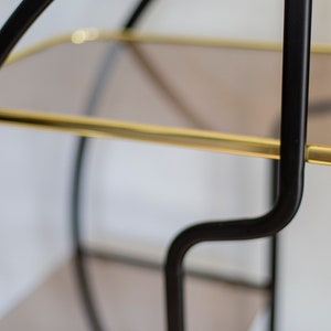 Hollywood Regency Brass Glass Round Shelf 1970s image 10