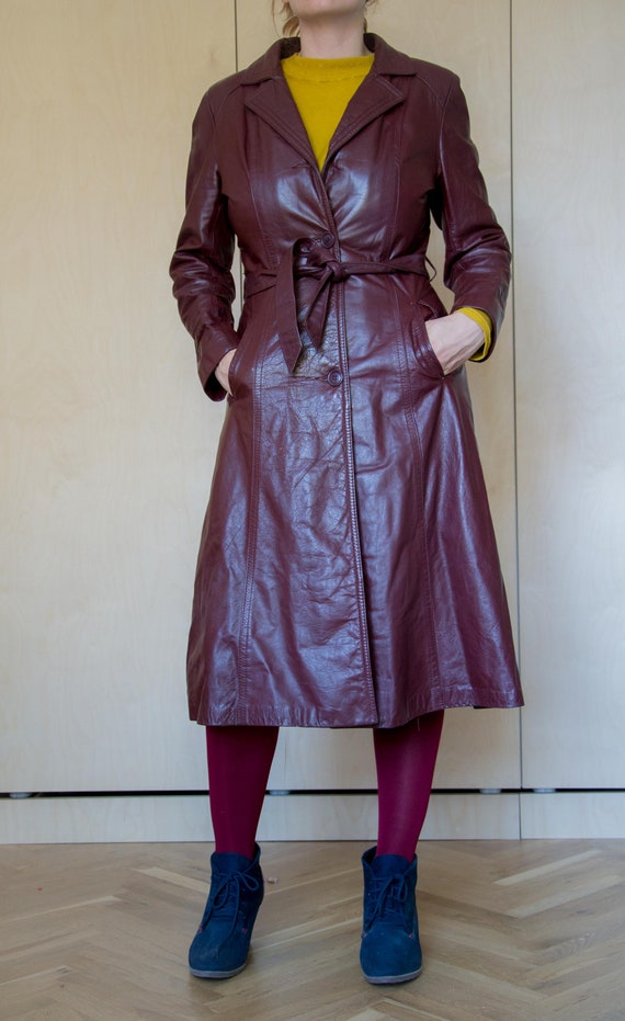 ていただけ vintage lether long trench coatの通販 by vintage's shop｜ラクマ クマパック