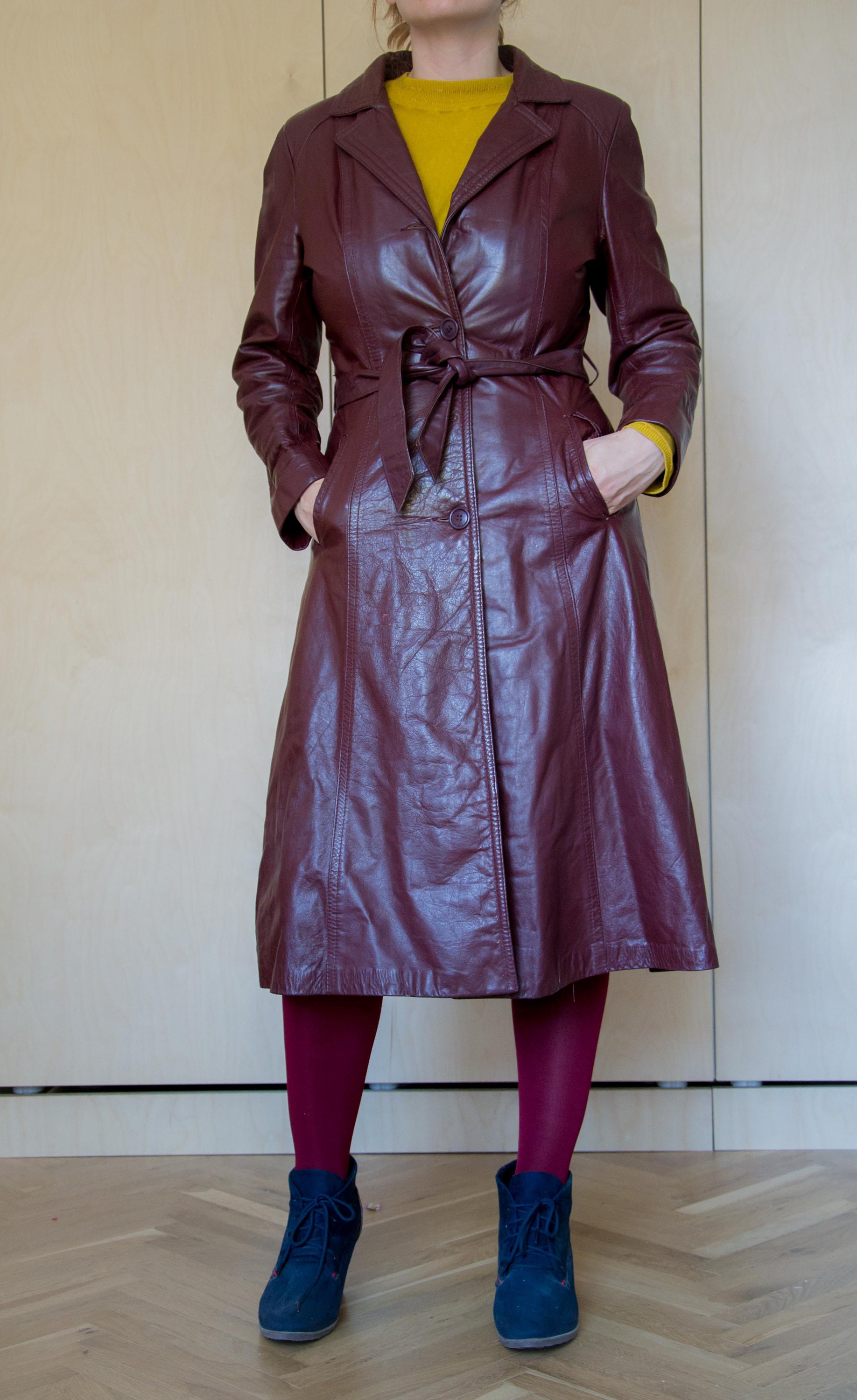 60-70s Vintage Oversized Satin long coat