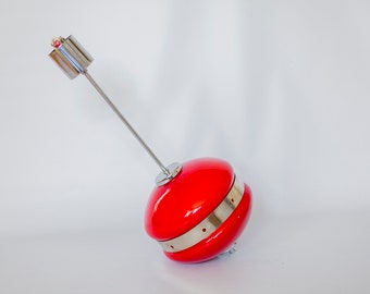 ヴィンテージ レッド UFO 吊り下げグローブ ランプ 宇宙時代 ミッドセンチュリー