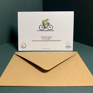 Cycling Frog Birthday Card: 'On Yer Bike' Illustrated Art image 5