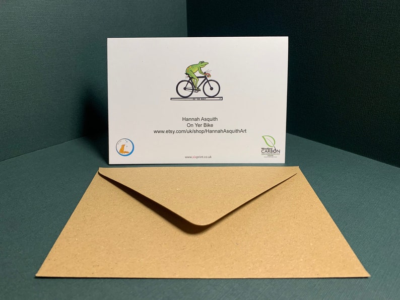 Cycling Frog Birthday Card: 'On Yer Bike' Illustrated Art image 5
