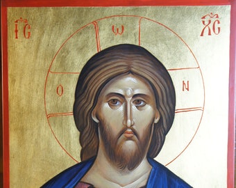 Jesus Christ Icon Jesus Christ Pantocrator Icon Handpainted Orthodox Eastern Orthodox Gift Baptism Gift Orthodox Celebration Christian Gift