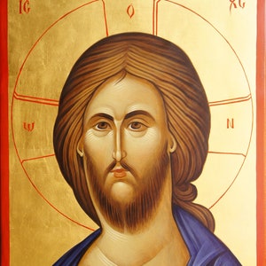 Jesus Christ Orthodox Icon Byzantine Art Icon Painted Christian Art Saints Icon Art Gift Christian Home Holy Home Décor Religious Gift image 1
