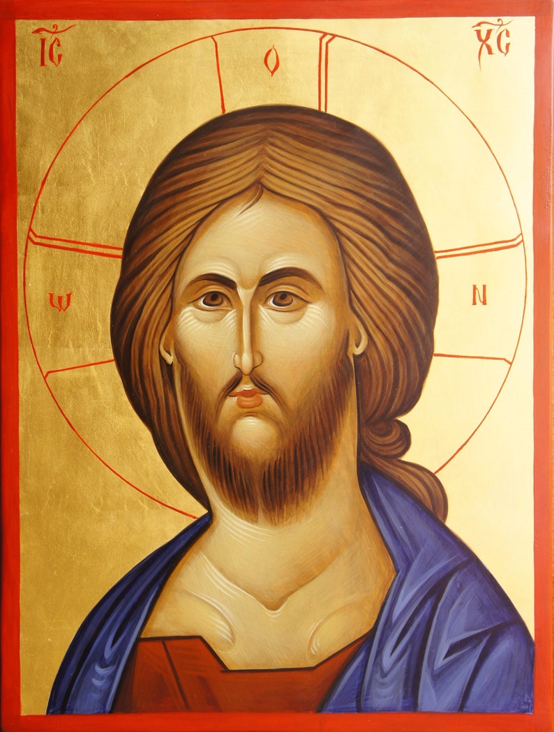 Jesus Christ Orthodox Icon Byzantine Art Icon Painted Christian Art Saints Icon Art Gift Christian Home Holy Home Décor Religious Gift image 1