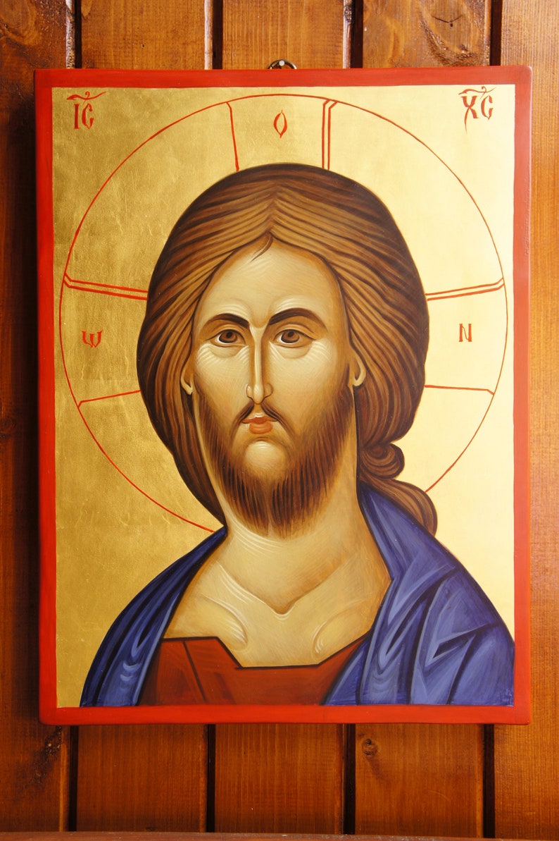 Jesus Christ Orthodox Icon Byzantine Art Icon Painted Christian Art Saints Icon Art Gift Christian Home Holy Home Décor Religious Gift image 3