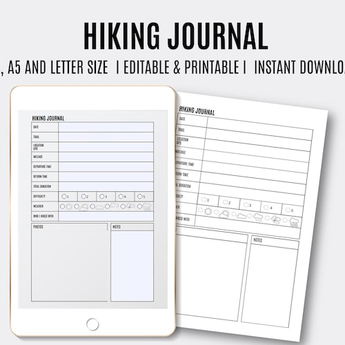 Hiking Habit Tracker Etsy