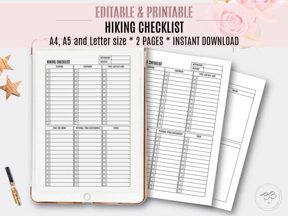 hiking checklist pdf