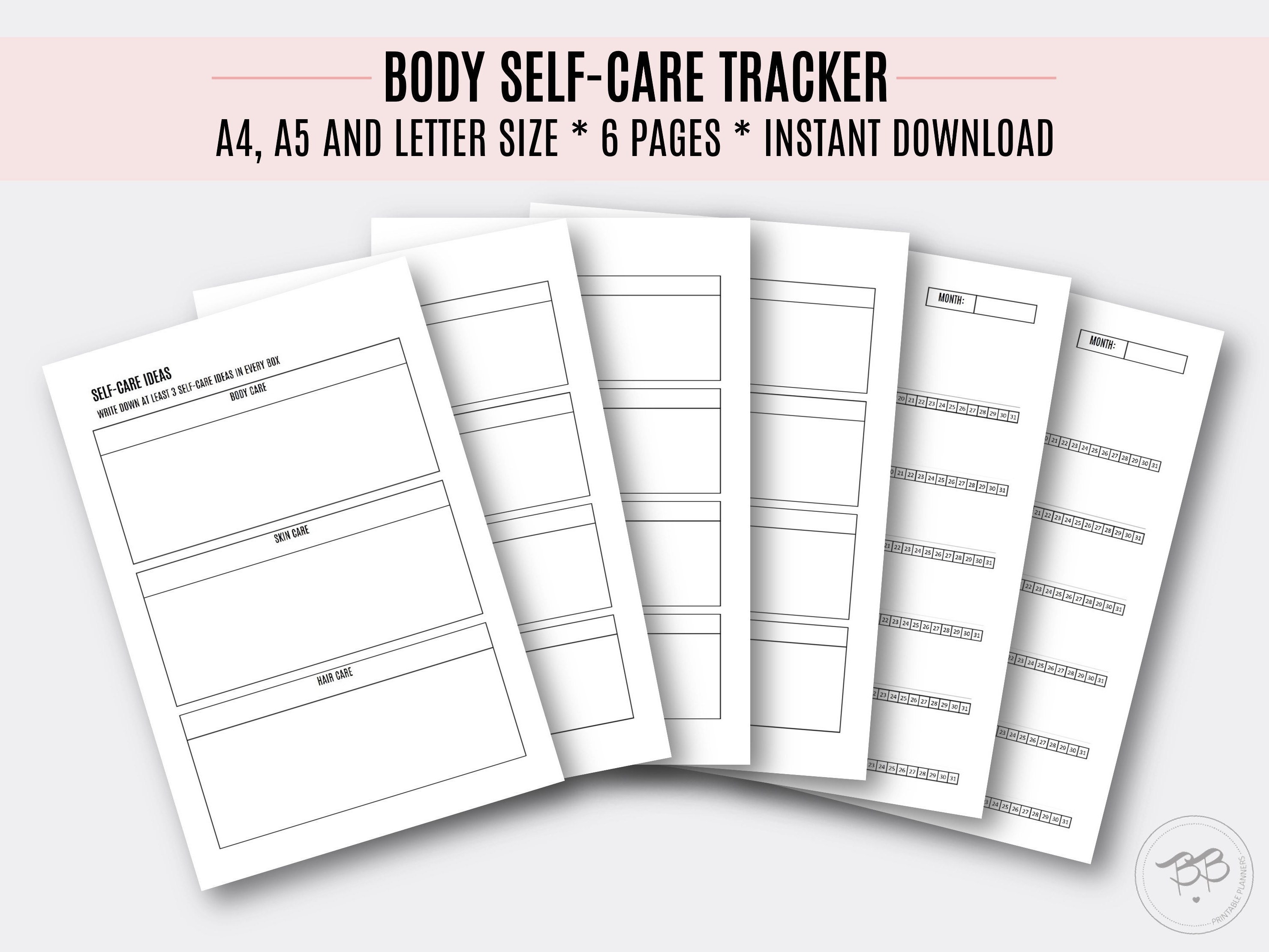 Body Self Care Tracker Body Hair Skin Rountines A4 A5 Etsy