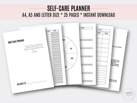self care planner 3 sizes printable pdf a4 a5 letter etsy