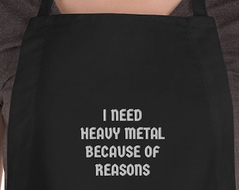 Heavy Metal Embroidered Apron