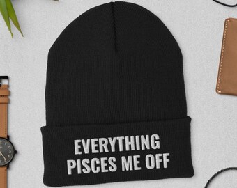 Berretto con lo zodiaco dei Pesci: cappello in acrilico "Tutto Pesci mi fa perdere la testa"