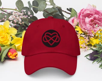 Polyamory Heart Symbol Dad Hat: Low Profile Cotton Twill