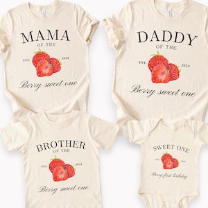 Berry First Family Birthday Shirt, Sweet One Family Shirts, Strawberry 1st Birthday Shirt, Matching Birthday Shirts, Birthday Squad Shirts