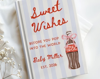 Personalized Shes Ready To Pop Baby Shower Guest Book, Retro Soda Pop Baby Shower Keepsake, Baby Shower Gift