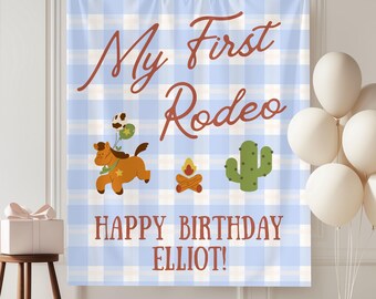 My First Rodeo Birthday Banner, My First Rodeo Party Decor, Western First Birthday Decoration, First Birthday Party Decoration Boy