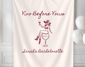 Vino Before Vows Bachelorette Banner, Wine Bachelorette Party Decor, Western Wine Bridal Weekend, Bach Party Sign