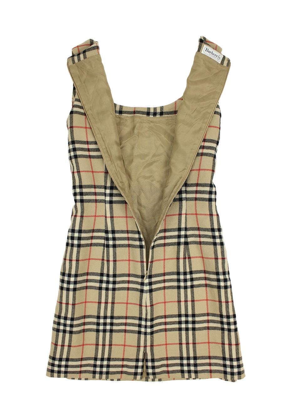 Burberry Mini Dress in Wool Check Beige Vintage 90s - Etsy