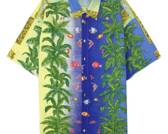 Versace palm and ship print shirt