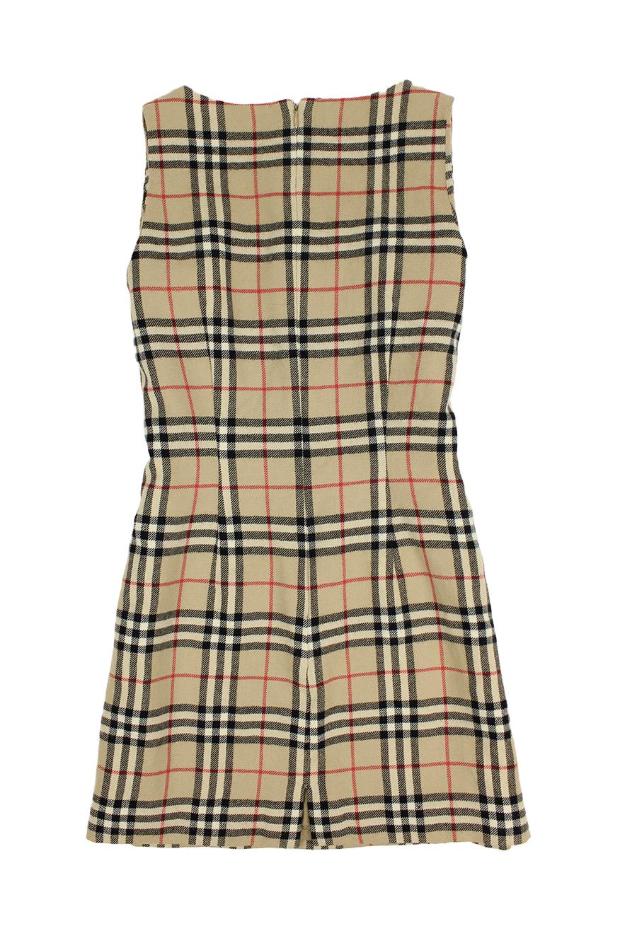 Burberry Mini Dress in Wool Check Beige Vintage 90s - Etsy