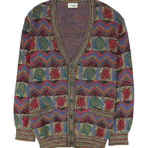 Missoni Geometric Pattern Cardigan Multicolor Vintage