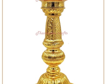 Brass vinayagar lamp with gold platted |  Vinayagar thoon Vilakku | Traditional Oil Lamp |  gold plated Pooja Lamp