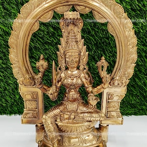 Panchaloha 10&quot; inch mariamman with prabhai | sudar mariamman | panchalogam mariamman (Panchaloha, Copper, Handmade, Deity, Vigraham)