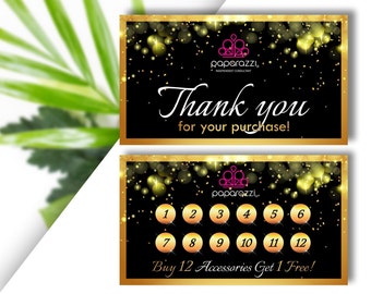 Paparazzi Thank You Cards / Paparazzi Loyalty Card / Paparazzi | Etsy