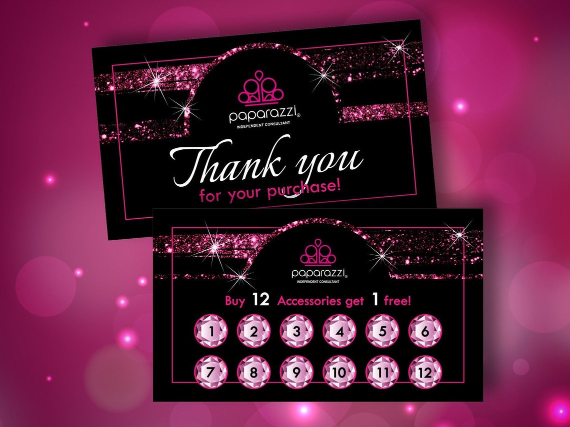 Paparazzi Thank You Cards / Paparazzi Loyalty Card / Paparazzi | Etsy