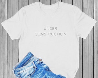 Fitness T-Shirt "Under Construction", Funny Workout Shirt, Gym Lover Shirts, Inspiration Tee Shirt, Cute Shirt, Motivation Unisex T-Shirt