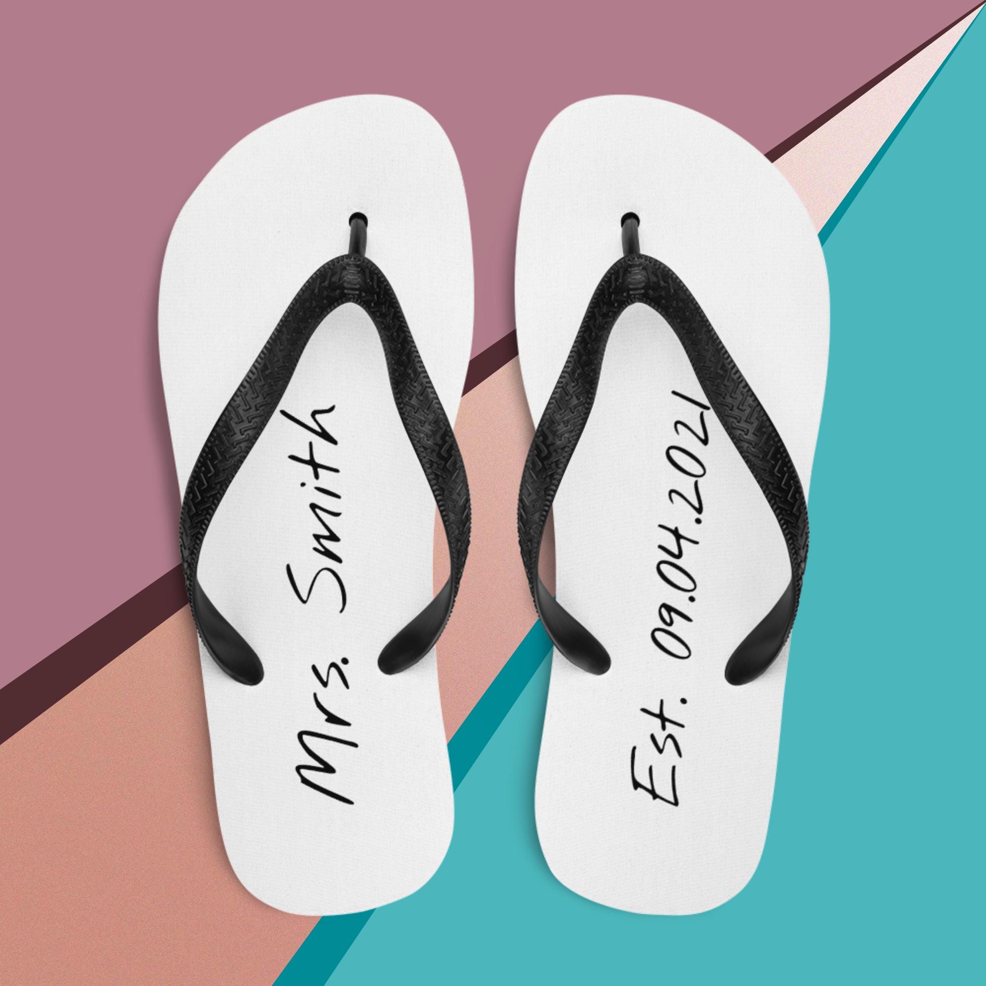 Mr and mrs flip flops clearance