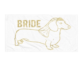Wiener-Hund Braut Strand Tuch - Hochzeitsgeschenk für Dackel Hund Liebhaber - Braut & Bräutigam Geschenk - Verlobungsgeschenk für zukünftige Frau