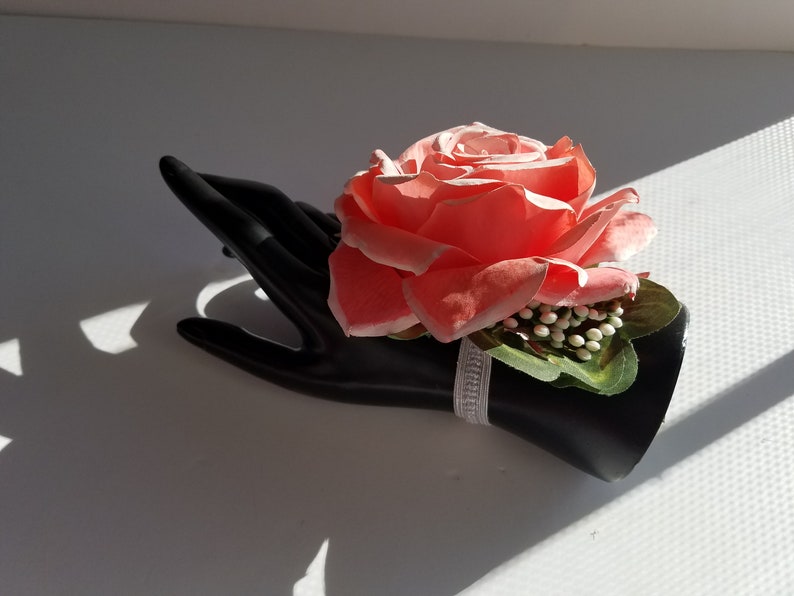 Pink and White Rose Wrist Corsage