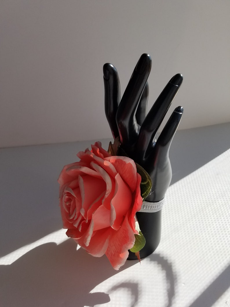 Pink and White Rose Wrist Corsage