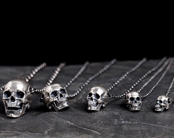 Skull charm Skull Pendant Necklace Sterling Silver 925