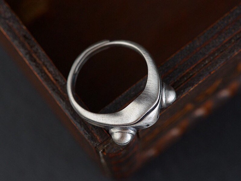 Sterling Silver Frog Ring,Adjustable Ring,Open Ring,Silver Ring Women Men,Band Ring