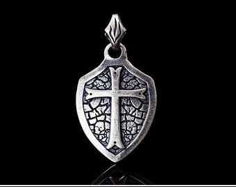 Cross Shield Pendant | Etsy