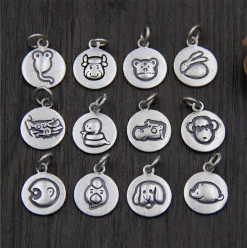 Sterling Silver Chinese Zodiac Charm Pendant,Silver Animal Charm,Sterling Silver Zodiac jewelry