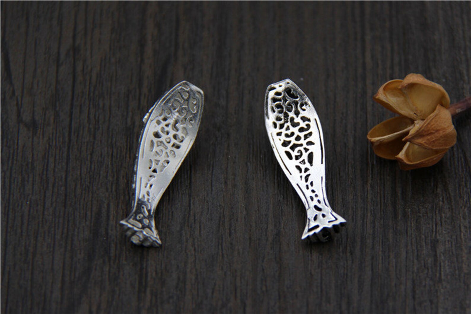 Sterling Silver Fish Curve Tube Beads Silver Curve Etsy
