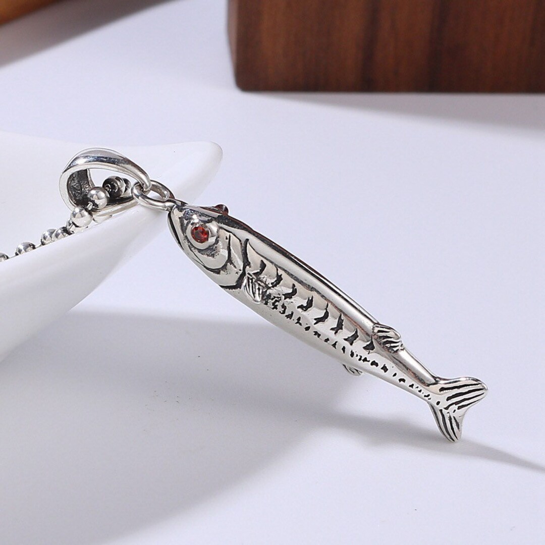 Sterling Silver Fish Pendant,necklace Pendant Etsy