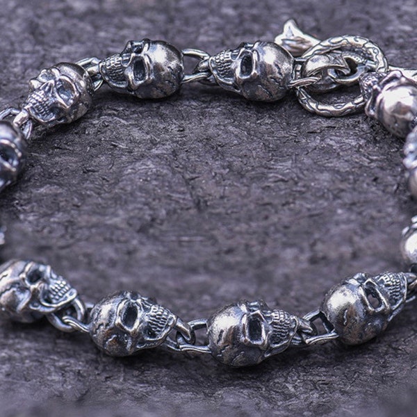 Mens Skull Bracelet Etsy