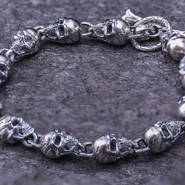 Mens Skull Bracelet - Etsy