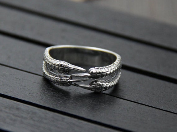 Sterling Silver Dragon Claw Ring,Silver Ring Men,Adjustable Ring,Open Ring,Band Ring,Vintage Ring,Gift For Boyfriend