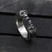 Sterling Silver Skull Ring,Silver Ring Men,Pinky Ring,Adjustable Ring,Open Ring,Band Ring 