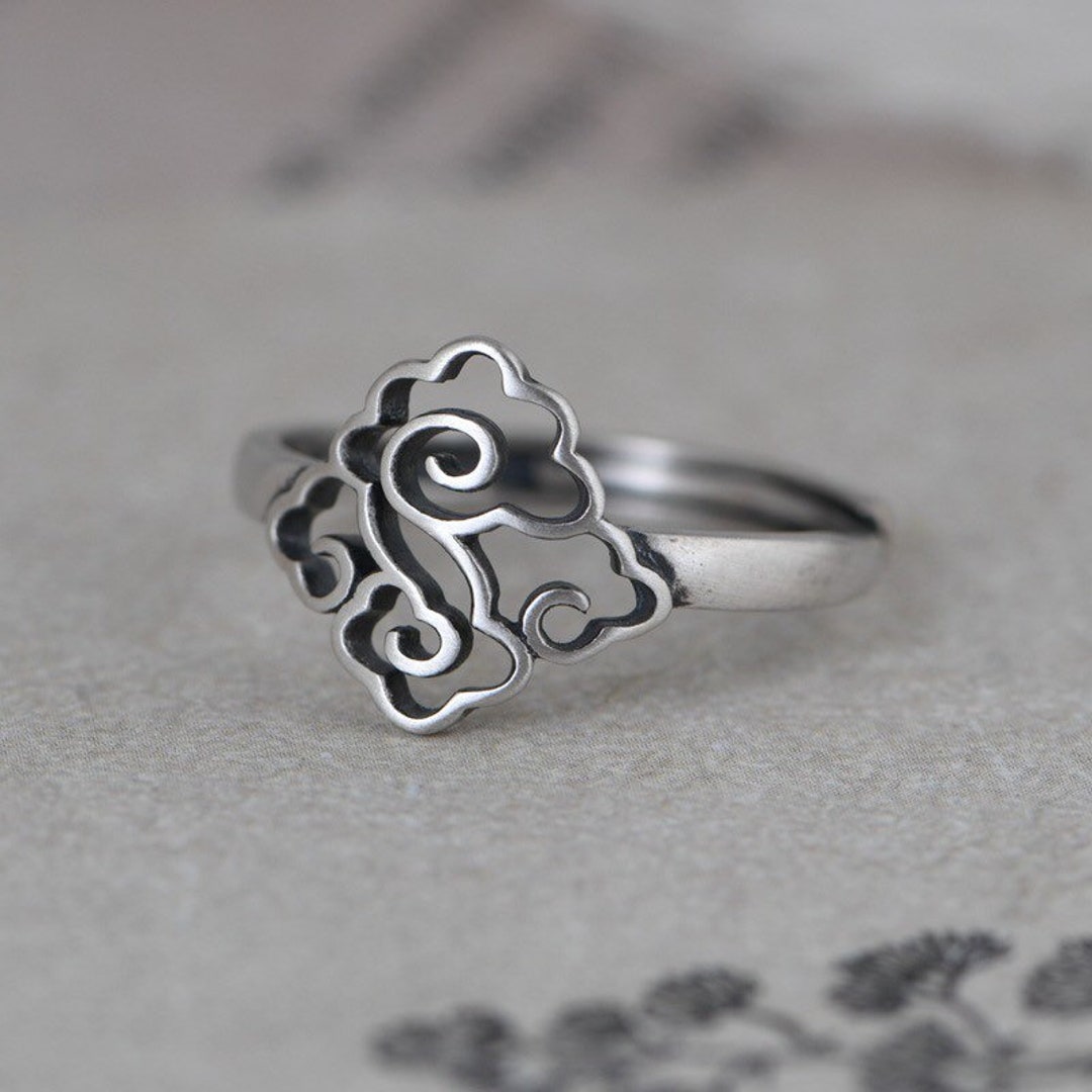 Sterling Silver Cloud Ringsilver Ring Womenadjustable - Etsy